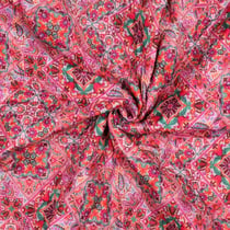 Tissu Coton Matelassé réversible digital Diana patchwork fleuris sur fond Rose