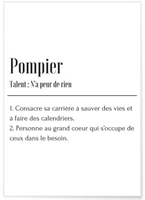 Affiche Définition Pompier | A3 : 29,7x42cm