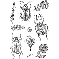 Tampons transparents, insectes, feuille 11x15,5 cm, 1 flles