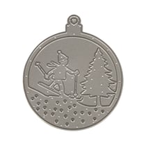 Gabar. de découpage Boule de Noël Skieur, ø 6,5cm, 1 pce