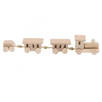 Train en bois miniature a peindre - Rico Design - Beige