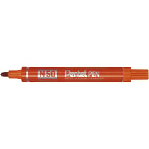 Lot de 12 marqueurs permanents - PENTEL - Pointe conique - Orange