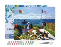 Peinture par Numéro Figured'Art avec Cadre - La terrasse à Sainte-Adresse - Monet - Loisir Créatif Numéro d'Art - 40x50cm toile tendue sur châssis