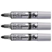 Lot de 3 marqueurs tableau blanc - PENTEL - Pointe ultra large - Noir - MAXIFLO MWL5W