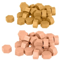 Perles de cire hexagonales - Or + Rose