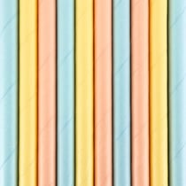 10 Pailles Couleurs Pastel