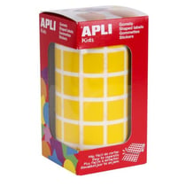 Apli Agipa - Gommettes rouleau Carré 15 x 15 mm Jaune x 2 832