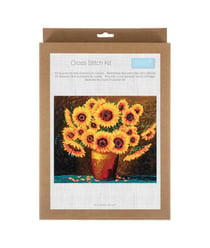 Kit Extra-large de point de croix compté - Fleurs de Tournesol - 53,5 x 46,5 cm - Trimits Multicolore
