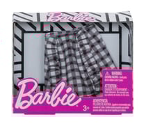 Mattel - fxh87 - barbie - accessoire poupee - jupe a carreau noir et blanc - robe - tenue - habit