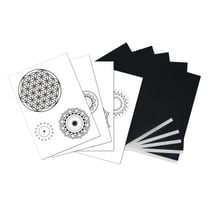 Pap. de transfert av. modèles"Mandalas", 5xA4 Papier de transfert+modèles,
