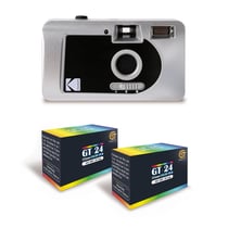 KODAK Motorized S88 - Appareil Photo Argentique Motorisé, Enroulement Automatique, Compact - Noir/Gris + 2 Pellicules compatible 35mm Couleur 24 Expositions