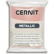 Pâte polymère - Opaque - A cuire - Pâte à modeler - Or rose - Bloc de 56g - Cernit - Metallic