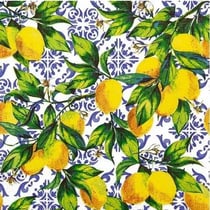 4 serviettes en papier découpage collage 33 cm CITRON CITONNIER MEDITERRANEE FR 106