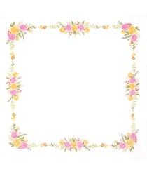 Kit de nappe au point de croix - Bouquet de fleurs - 80 x 80 cm - Trimits Blanc