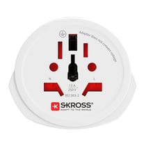 Skross Adaptateur de Voyage Monde vers Europe 16A Type E/F 4000W Blanc