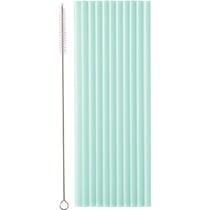 12 Pailles en Plastique   Vert   23 cm