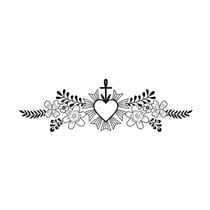 Tampon bois - Frise fleurie - Viva la vida - 37 x 100 mm