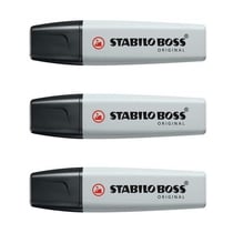 Lot de 3 surligneurs - STABILO - BOSS ORIGINAL Pastel - Pointe biseau 2-5 mm - Poudre de gris