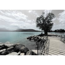 Tableau sur toile ponton du lac d'Annecy 45x65 cm