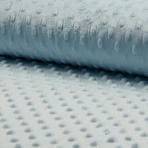 Tissu Doudou Ultra doux Pois Bleu ciel