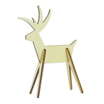 Maquette Renne en bois à assembler 12x10cm 2 pièces
