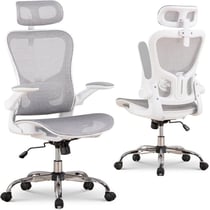 Chaise de bureau ergonomique - Mesh - Blanc - 56 x 65 x 139,5 cm