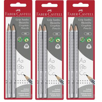 Crayon graphite - FABER-CASTELL - Jumbo Grip HB - Argent - Lot de 2