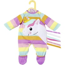 Pyjama licorne a rayures rose dolly mosa - habit poupee 39-46 cm - vetement - zapf creation (za64)