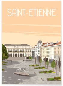 Affiche ville Saint-Étienne 2 | A3 : 29,7x42cm