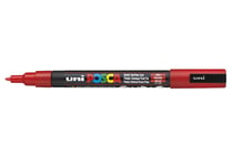 Lot de 12 marqueurs peinture pointe conique fine 0,9 - 1,3 mm - POSCA - Rouge