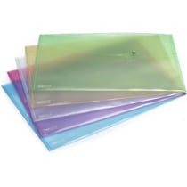 Pochettes - Porte-documents - Plastique - A3 - Bouton pression - Lot de 5 - Rapesco