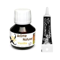 Arôme alimentaire naturel Vanille 50 ml + Stylo de glaçage noir