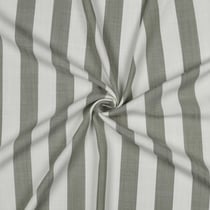 Tissu Viscose fil teint Suzanne grandes rayures Vert sur fond Blanc cassé