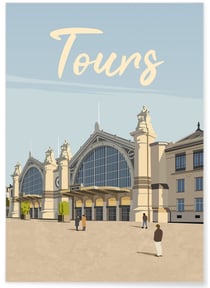 Affiche ville Tours 2 | A3 : 29,7x42cm