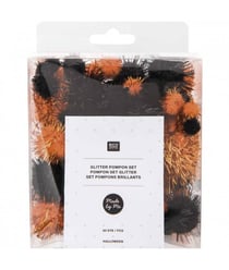 Set POMPONS MIXTE HALLOWEEN - Rico Design Orange
