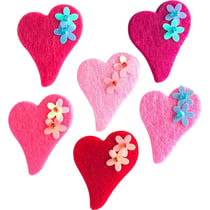 Graine Créative - Motif adhésif feutrine Coeur 6 pièces