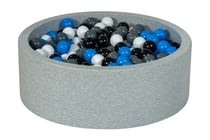 Piscine à balles Aire de jeu + 450 balles noir, blanc, bleu, gris - Velinda