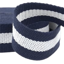 Film 25m sangle bicolore  30mm Bleu/Blanc