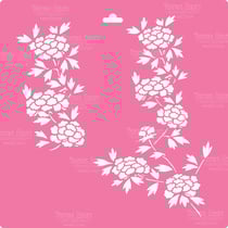 Pochoir plastique souple réutilisable 30 x 30 cm Fabrika Decoru FLEUR 013