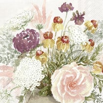 Lot de 4 serviettes en papier découpage collage 33 cm BRASSEE DE FLEURS F 501