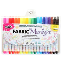 Lot de 20 feutres textiles pointe fine - Tulip - Multicolore - Rainbow