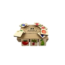 Jeu de Mémoire en Bois Éducatif - Fruits et Légumes pour Enfants