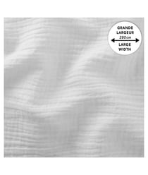 Tissu coton double gaze gaufré grande largeur 280 cm de 280 cm de largeur 0001 Blanc vendu par 50 cm