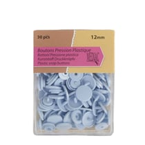 Lot de 30 boutons pression 100% plastique bleu layette 12mm