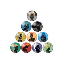 10 cabochons rond en verre assorties 25 mm AFRICAINE