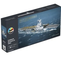 Maquette porte avions charles de gaulle + accessoires - bateau militaire - échelle 1/400 - heller - 57072