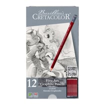 Crayons graphite - 12 pièces 9B/8B/7B/6B/5B/4B/3B/2B/B/HB/F/2H - Boîte métal - Cretacolor Cleos