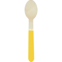 8 Cuillères en Bois Jaune Curry/Or