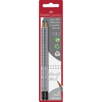 Crayon graphite - FABER-CASTELL - Grip 2001 - Avec gomme - Lot de 2