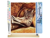Peinture par Numéro Figured'Art - Chat Connaisseur - Kit de Loisir Créatif DIY Numéro d'Art Complet - 40x50cm toile roulée + châssis en bois à monter